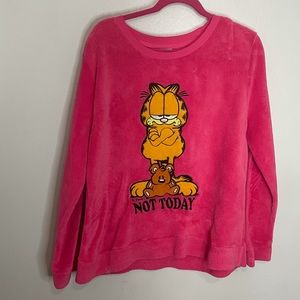 Garfield "Not Today' Plush Crewneck Sweatshirt